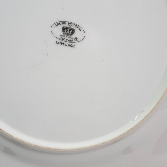 Crown Victoria Lovelace 10 1/4" Dinner Plate Japan Fine China  Replacement - Picture 3 of 5